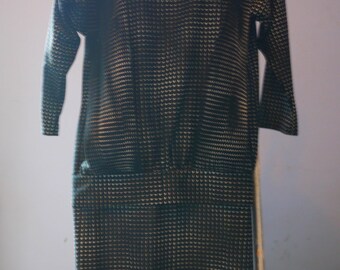 Size 12 Black and White Drop Waisted Dress