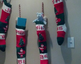 Christmas Stocking, Hand-Knit and Customizable! Order by Dec. 18th to receive by Christmas Eve!