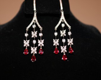 Kubachi Earrings with Red stones
