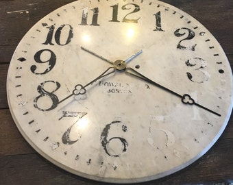 Antique Marble Clock Face, Large at 24", Railroad Clock