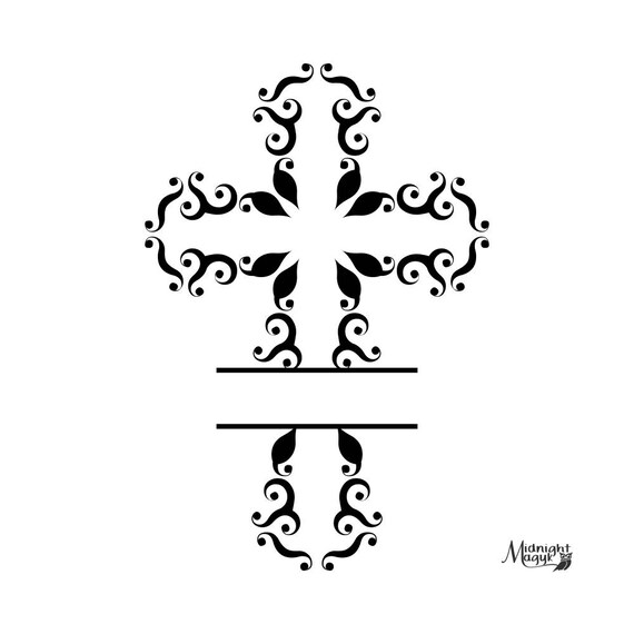 Download Swirl Cross Split Monogram SVG