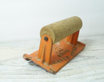 Vintage Cement Edger, Concrete Finishing Tool, Concrete Trowel - Orange Cast Iron - Miles Craft Tools, Cleveland, Ohio USA - 1950s - #25A