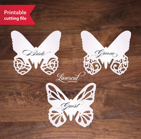 Download Butterfly placecard SVG Cricut template ai eps svg dxf