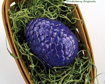 Dragon Egg - Purple with Multi-Colored Sparkles - Easter, Mythical Decor
