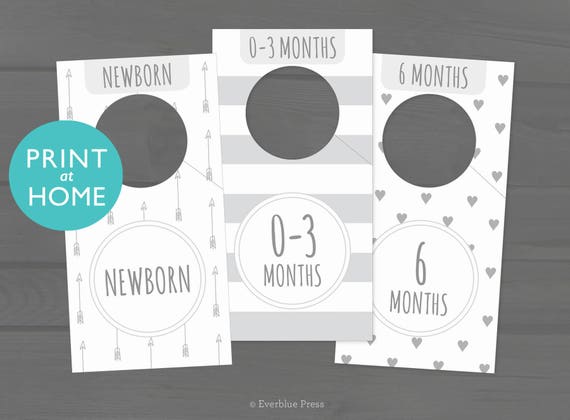 printable nursery closet dividers 8 in set pdf instant