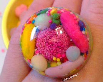 Kawaii Candy Ring - Candy Ring - Kawaii Jewelry - Candy Jewelry - Pastel Jewelry - Food Jewelry - Plastic Jewelry - Candy Resin Ring -