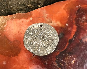 Andrew Thornton Floral Burst Coin/Pendant (FINE SILVER)
