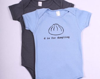 D is for Dumpling Baby One-Piece Bodysuit