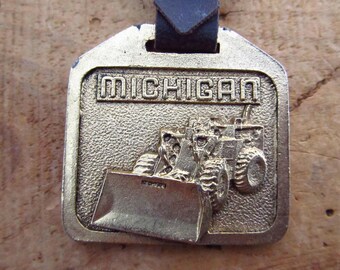 Vintage Metal Tractor Watch Fob - Michigan Tractor Advertising Watch Fob