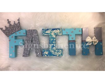 8" Teal & Silver Room decor