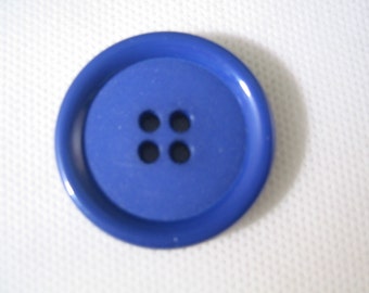 Blue Button, Large Blue button, Extra Large Purple Blue Button, Size is 1 1/4" (34mm)