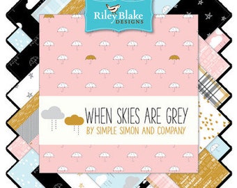 When Skies are Grey by Simple Simon and Company - Fat Quarter Bundle