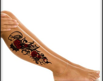 Temporary Tattoo Roses Ultra Thin Realistic Waterproof Fake Tattoos