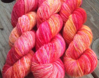 Fire Opal on Suutra 80/20 2 ply high twist sock yarn