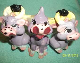 purple cow salt and pepper shakers japan