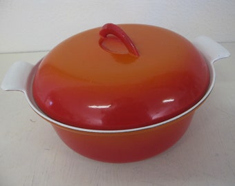 Descoware Casserole Enamel Cookware Orange Enamel Pot Cast Iron