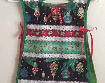 Candy Cane Girl's Smock Apron