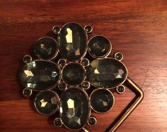Vintage Belt Buckle with Rhinestones