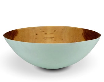 Colorful Wood Bowl - Apple Wood Bowl - Handmade Wood Bowl - Blue Bowl