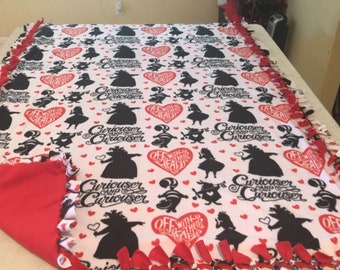 Alice in Wonderland fleece blanket