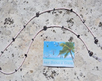 pale pink and black bezel cord