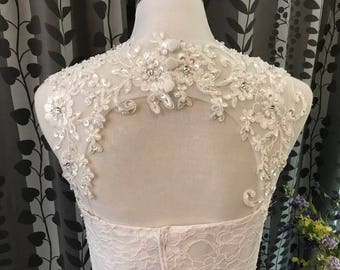 Beaded Keyhole Detachable Lace Straps for Strapless Wedding Dress, Custom Made (DS03)