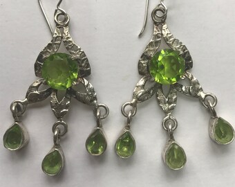 Peridot Vintage Silver Earrings