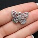 5 Butterfly Charms Antique Silver Tone - SC1398
