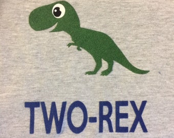 Two-Rex 2nd Birthday Dinosaur Shirt