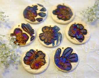 7 Ceramic Beads, Raku Beads,Destash Beads, Clay Beads, Focal Beads, Ceramic Beads, Handmade Beads, Artisan Beads, Pottery Beads (BTL34)