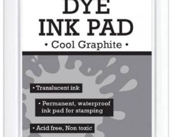 Ranger Water-Based Dye Ink Pad for Stamping, Cool Graphite ink, gray ink