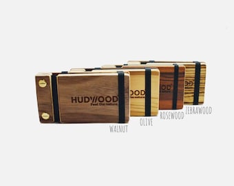 Wooden Business Card Holder Case - Personalized- Rosewood