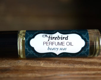 Heavy Seas Perfume Oil, Teak Wood, Sea Spray, Leather, Soot, Roll On Perfume