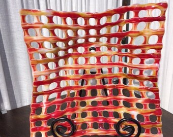 Orange coral weave basket