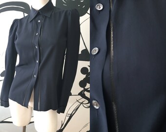 Chloé Navy Blue Silk Blouse