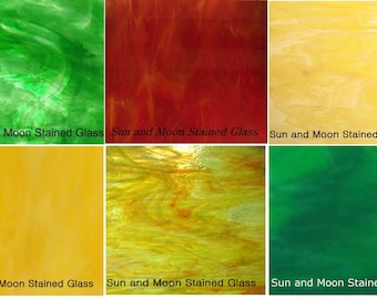 Spring Color - 6 Stained Glass Sheet Pack (Spectrum & Wissmach Glass) 8"x10"