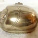 vintage brass Egyptian scarab beetle trinket box hieroglyphics bottom hinged heavy
