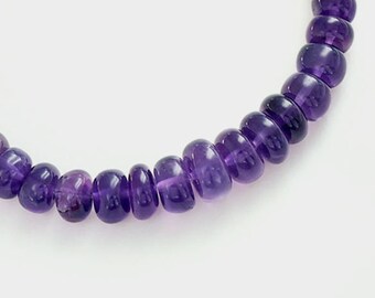 20 Amethyst Rondelle Beads 5-7 mm. 3" :gs8172