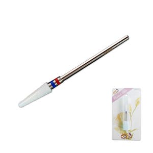 Pana 3/32" Small Tapered Cone White Ceramic Nail Drill Bit - For Electric Dremel Drill Machine