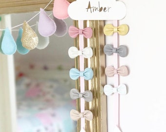 Hair Bow Hanger White - Hair Bow - Holder - Personalised - Hair Clips - Cloud - Hair Accessory Storage - Hair Clips - Sleepy Eyes