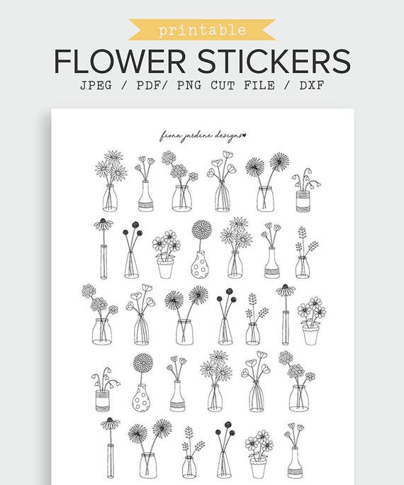 bullet journal flower sticker printable bullet journal