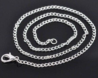 FIL38 - Set of 2 chain 41cm for necklace or pendant, ready to mount, silver