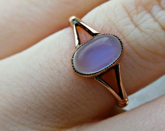 Antique Moonstone Victorian 9ct Gold Ring, Rose Gold Moonstone Art Deco Ring Size 5 J, Moonstone Engagement Ring