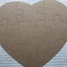Extra Large 8 Piece Heart Shaped Jigsaw Puzzle Bare/Unfinished chipboard diecuts 9 x 8 inches approx