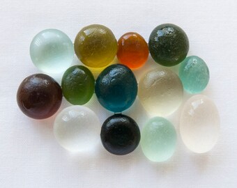 EnglishSea glass - Bubble Buttons - Lot DC1263