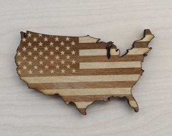 Wooden Fridge Magnet, American Flag Magnet, Wooden Magnets, American Magnets, USA Refrigerator Magnets, USA Magnets, USA fridge Magnets