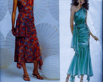 UNCUT * Issey Miyake Designer Vogue Pattern 2753 * STUNNING Bare Shoulder Evening Top & Skirt * Bust 36 38 40