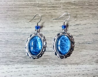 Earrings and a Denim Blue cabochon