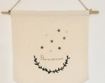 Banner / pennant "Welcome" and stars