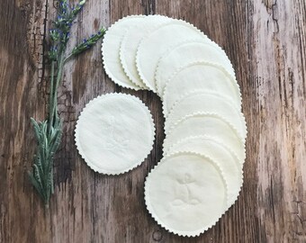 reusable face wipes - organic cotton - face wipes - textured and smooth sides
